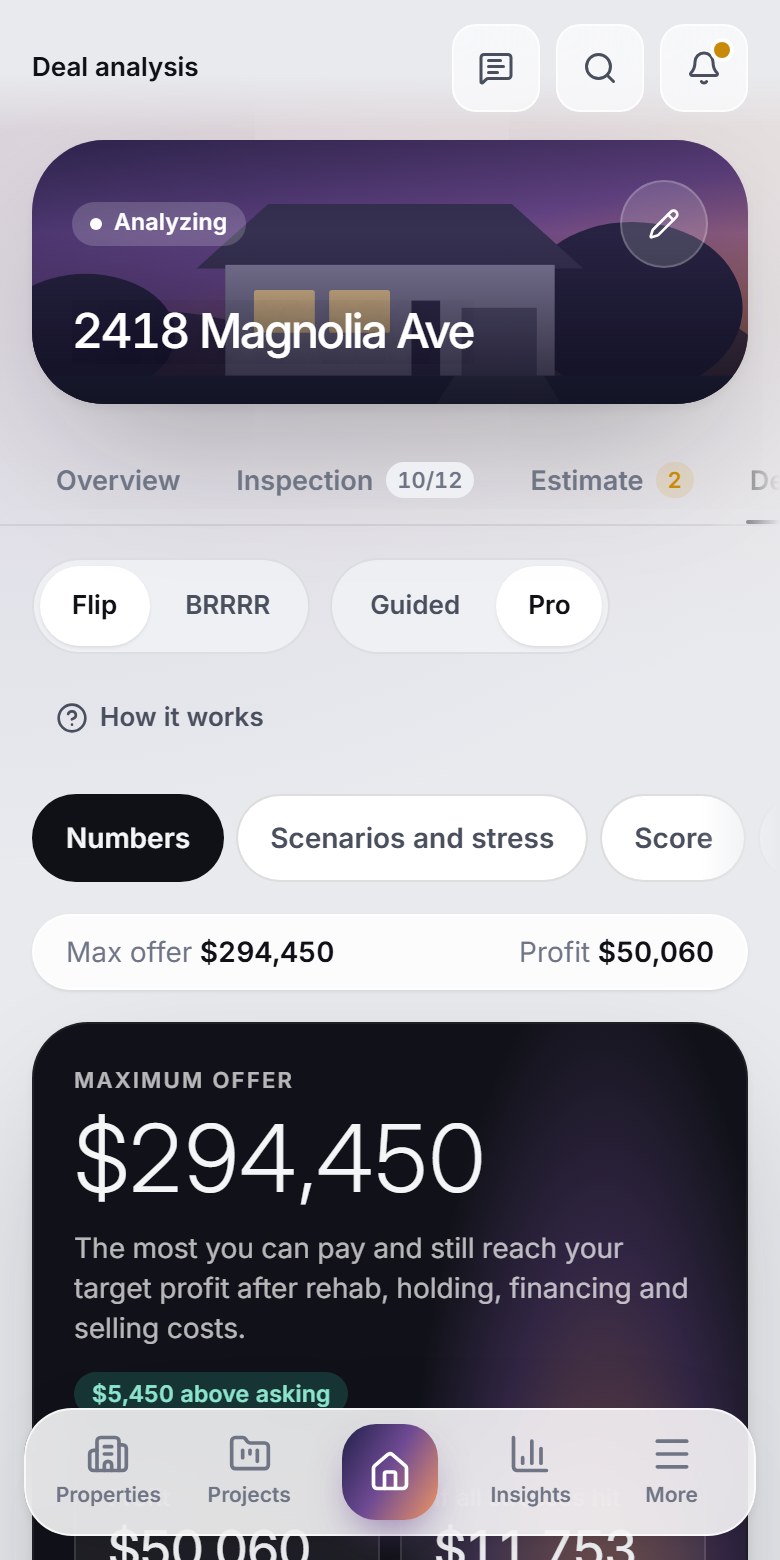 The deal and your maximum offer